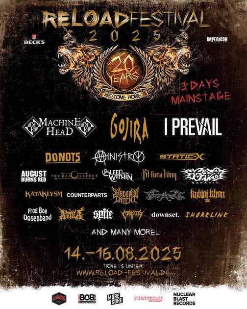 Read more about the article Reload Festival 2025  – Erste Bands bestätigt: MACHINE HEAD, GOJIRA, MINISTRY u.v.m.