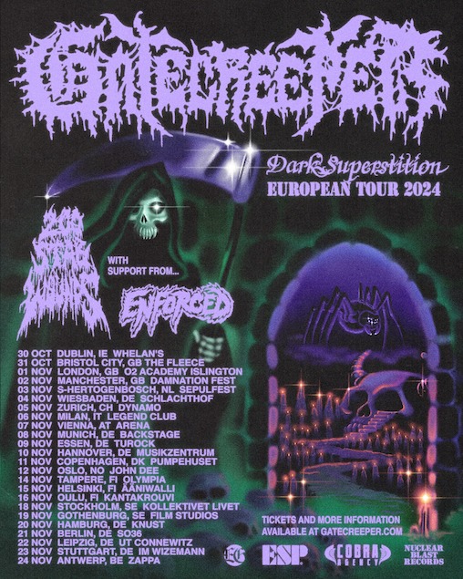 Read more about the article GATECREEPER, 200 STAB WOUNDS & ENFORCED auf `Dark Sperstition` Europatour