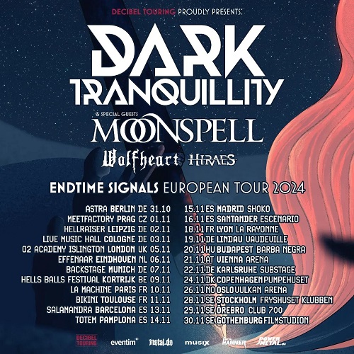 You are currently viewing DARK TRANQUILITY, MOONSPELL – „Endtime Signals“ European Tour 2024
