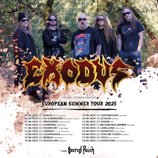 Du betrachtest gerade EXODUS –  Thrash Legenden kündigen „European Summer“ Tour 2025 mit SACRED REICH an