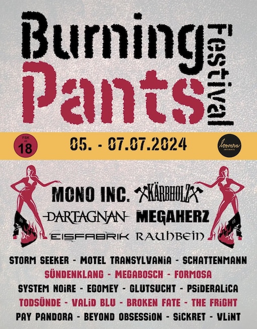 You are currently viewing BURNING PANTS Festival  –  2024 mit MONO INC., MEGAHERZ, KÄRBHOLZ u.v.m.