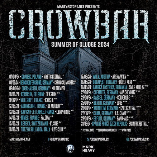 You are currently viewing CROWBAR – “Summer Of Sludge” European Tour 2024