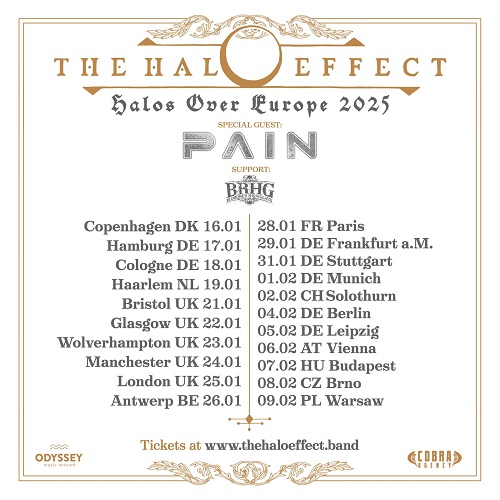 Read more about the article THE HALO EFFECT, PAIN – „Halos Over Europe“ 2025 Tourankündigung