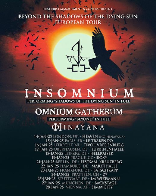 You are currently viewing INSOMNIUM, OMNIUM GATHERUM, HINAYANA – „Beyond the Shadows of the Dying Sun“ Tour