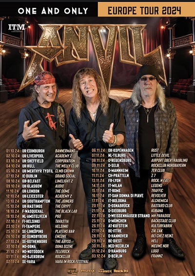Read more about the article ANVIL – „One And Only“ Europa Tour 2024 angekündigt