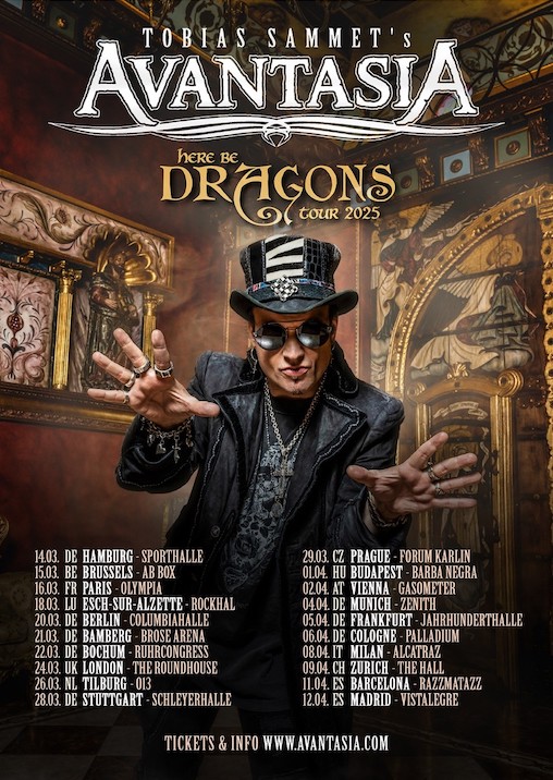 You are currently viewing AVANTASIA – “Here Be Dragons Tour”  & Neues Album für 2025