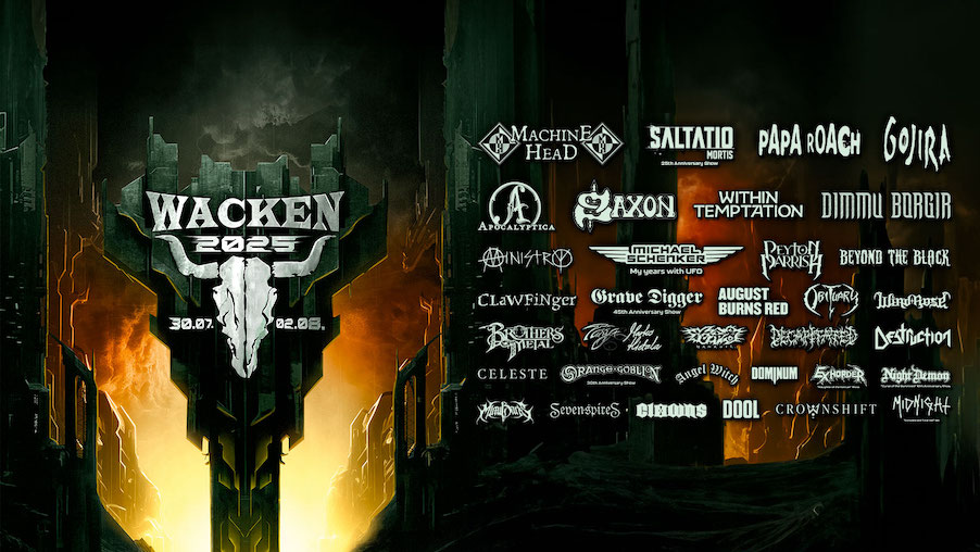 Read more about the article Wacken Open Air 2025 – Erste Bandwelle MACHINE HEAD, GOJIRA, SAXON …