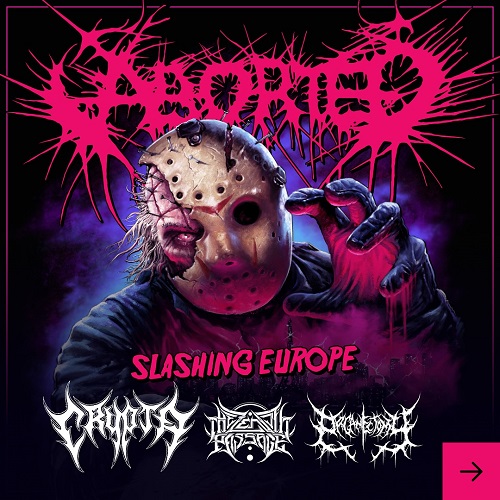 You are currently viewing ABORTED, CRYPTA, THE ZENITH PASSAGE, ORGANECTOMY – „Slashing Europe“ Tour 2025 angekündigt