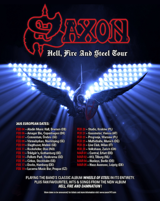 You are currently viewing SAXON – “Hell, Fire & Steel“ Europa Tour für 2025 angekündigt