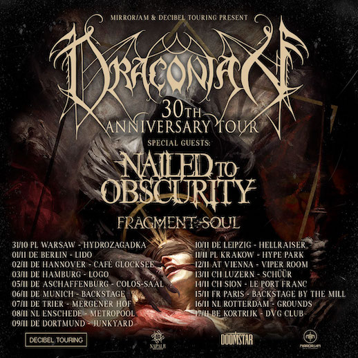 Mehr über den Artikel erfahren DRACONIAN Dark Metaller auf Tour mit NAILED TO OBSCURITY & FRAGMENT SOUL