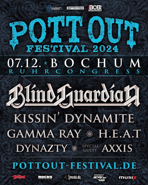 You are currently viewing POTT OUT, ROCK OUT, & KNOCK OUT Festival – BLIND GUARDIAN, KISSIN´ DYNAMITE und AXXIS komplettieren Lineup