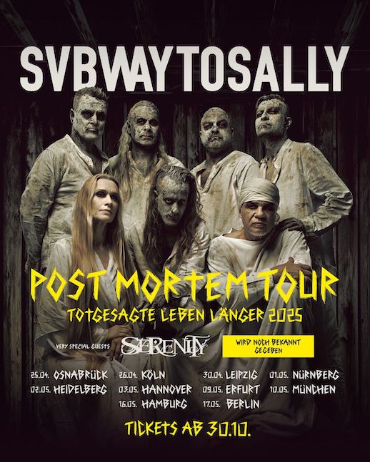 You are currently viewing SUBWAY TO SALLY – Post Mortem Tour 2025 mit Serenity