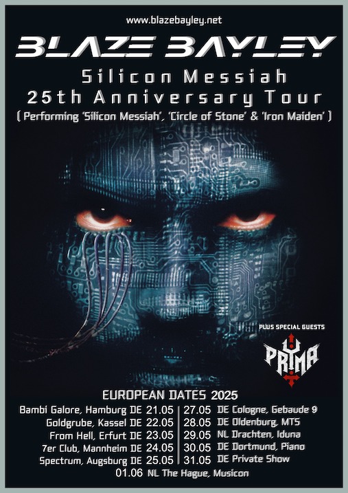 Du betrachtest gerade BLAZE BAYLEY – ‘“Silicon Messiah 25th Anniversary“ Europa Tour 2025