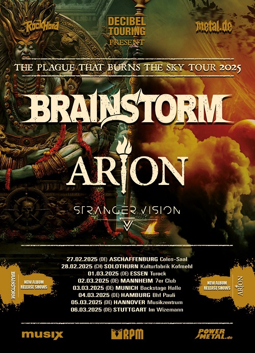 Mehr über den Artikel erfahren BRAINSTORM & ARION – „The Plague That Burns The Sky“ Co-Headline Tour- und Albumankündigung