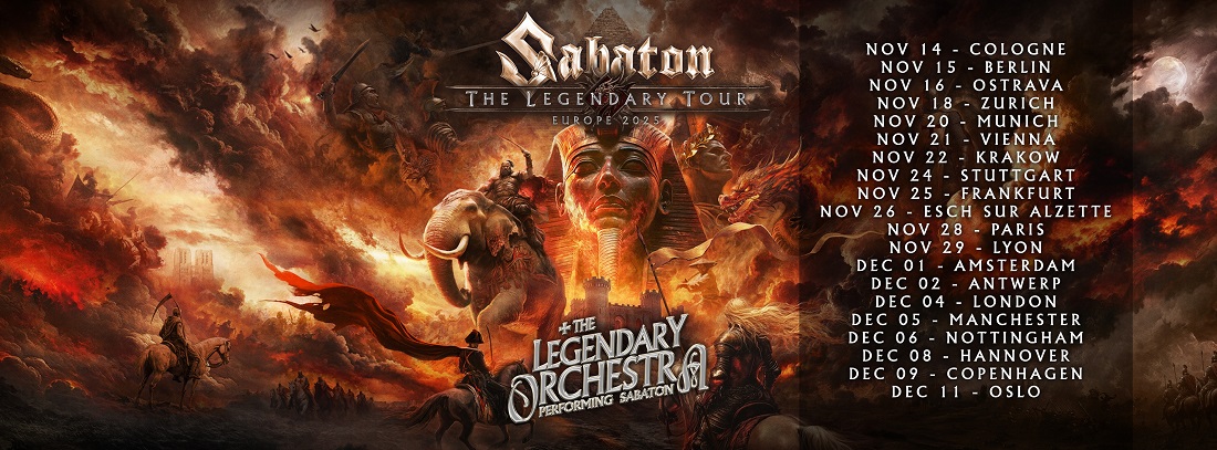 Du betrachtest gerade SABATON – Kündigen „THE LEGENDARY TOUR“ EUROPE 2025 an