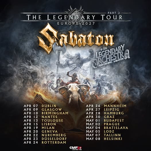 Mehr über den Artikel erfahren SABATON – „THE LEGENDARY TOUR“ wird 2027 fortgesetzt