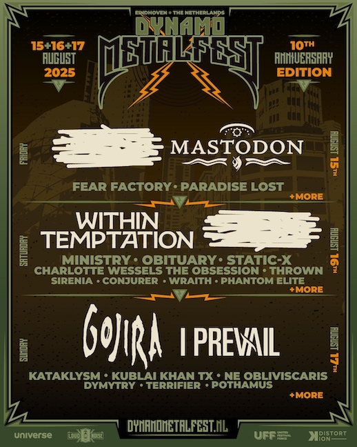 You are currently viewing DYNAMO METALFEST 2025 – Line-Up nimmt Gestalt an WITHIN TEMPTATION, MINISTRY , PARADISE LOST, MINISTRY, FEAR FACTORY …