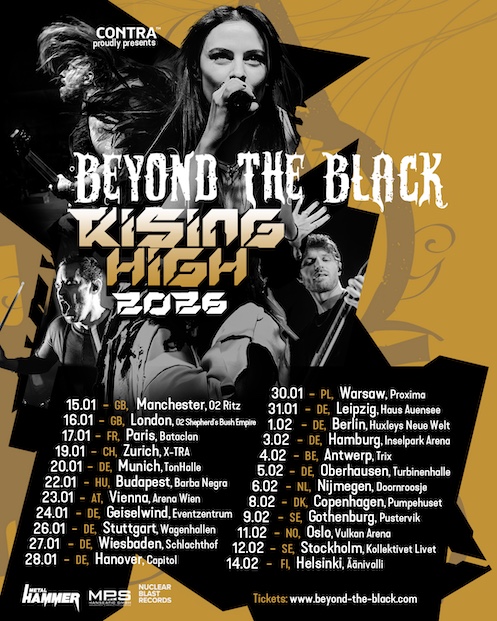 Mehr über den Artikel erfahren BEYOND THE BLACK – `Rising High` Europatour Anfang 2025