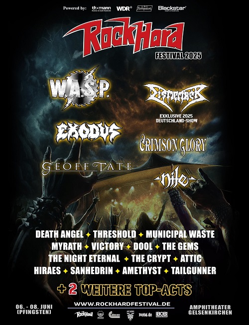 Mehr über den Artikel erfahren ROCK HARD FESTIVAL 2025 – Weitere Bandbestätigungen: DISMEMBER, THE GEMS, SANHEDRIN, AMETHYST und TAILGUNNER