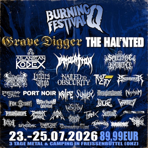 Mehr über den Artikel erfahren Burning Q Festival 2026 – Line-Up Update: GRAVE DIGGER, IMMOLATION, THE HAUNTED, KNIFE  …
