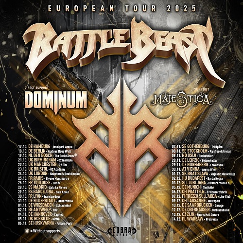 Mehr über den Artikel erfahren BATTLE BEAST, DOMINUM, MAJESTICA – European Tour 2025 angekündigt