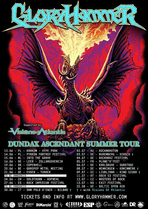 Mehr über den Artikel erfahren GLORYHAMMER, VISIONS OF ATLANTIS – DUNDAX ASCENDANT SUMMER TOUR 2025