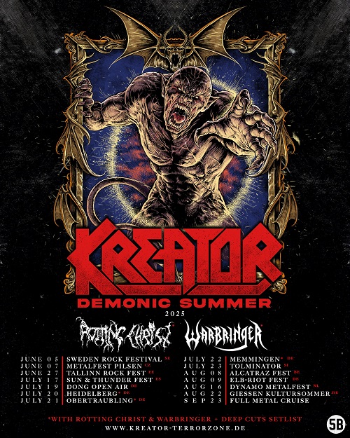 Mehr über den Artikel erfahren KREATOR – “Demonic Summer 2025” Tour mit exklusiven Clubdates angekündigt