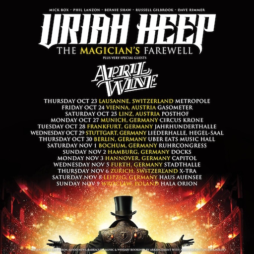 Du betrachtest gerade URIAH HEEP – “The Magician’s Farewell” Tourdates im Herbst mit APRIL WINE