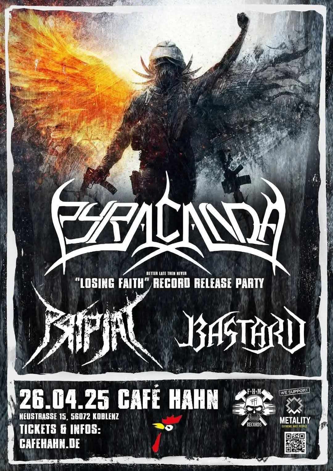 Du betrachtest gerade PYRACANDA  – Release Party mit PRIPJAT & BASTARD