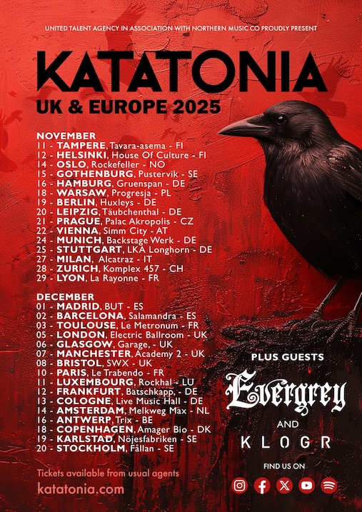 Du betrachtest gerade KATATONIA –  “Waking State of Europe” Tour 2025 angekündigt