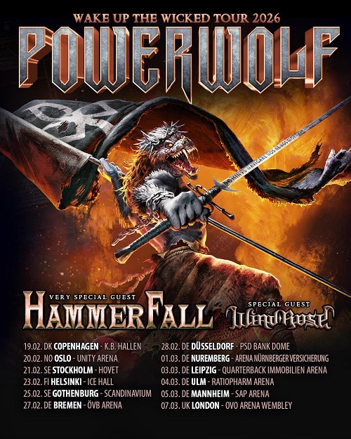 Du betrachtest gerade POWERWOLF – „Wake Up The Wicked“ Tour 2026 angekündigt!