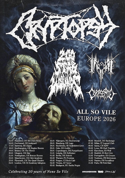 Du betrachtest gerade CRYPTOPSY – `All So Vile` Tour mit 200 STAB WOUNDS, INFERI & CORPSE PILE