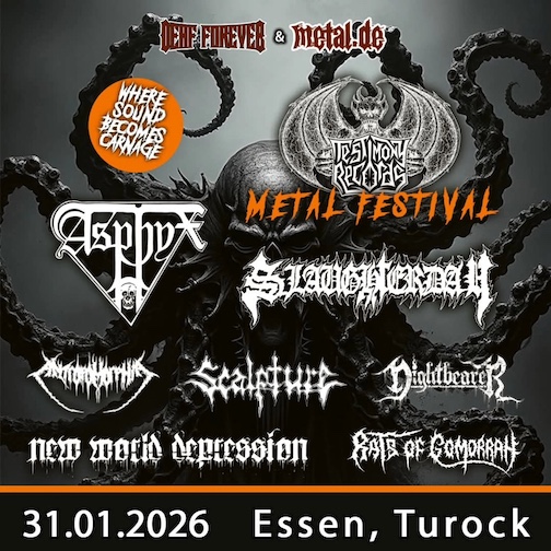 Du betrachtest gerade Testimony Records Festival – ASPHYX , SLAUGHTERDAY , ANTROPOMORPHIA u.a.