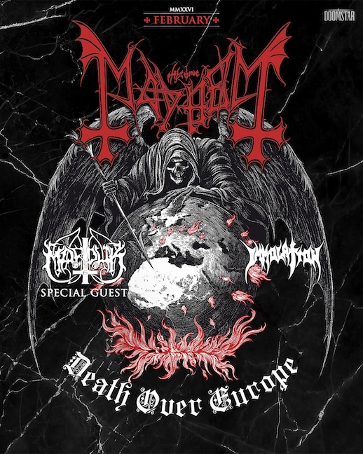 Du betrachtest gerade MAYHEM – “Death Over Europe” 2026 Tour mit MARDUK und IMMOLATION