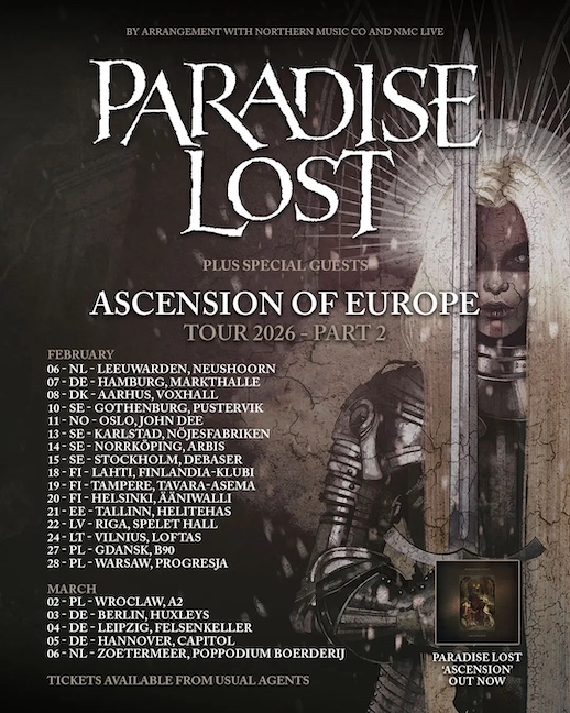 Du betrachtest gerade PARADISE LOST – Neue  “Ascension Of Europe“ Tourtermine