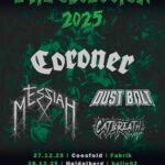 CORONER , MESSIAH u.a. –  Auf “Evil Obsession“ Mini-Tour im Dezember