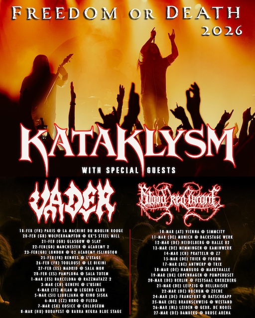 Du betrachtest gerade KATAKLYSM , VADER , BLOOD RED THRONE – “Freedom Or Death“ Tour angekündigt