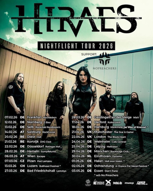 Du betrachtest gerade HIRAES – “Nightflight“ Tour 2026 mit NOPREACHERS angekündigt