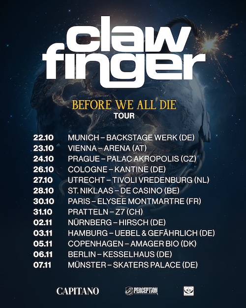 Du betrachtest gerade CLAWFINGER – European Tour 2026 angekündigt