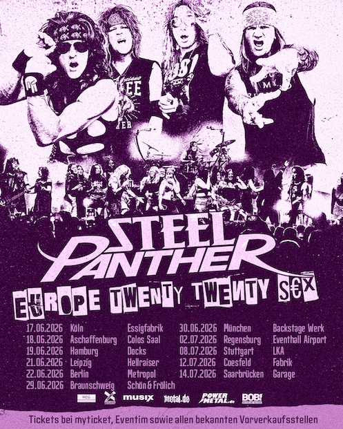 Du betrachtest gerade STEEL PANTHER  – “Europe Twenty Twenty S€X“ Tour