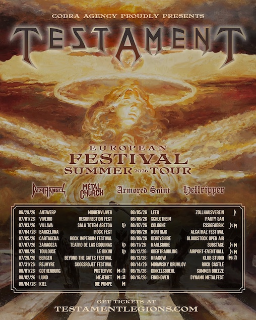 Du betrachtest gerade TESTAMENT –  European (Festival) Tour im Sommer