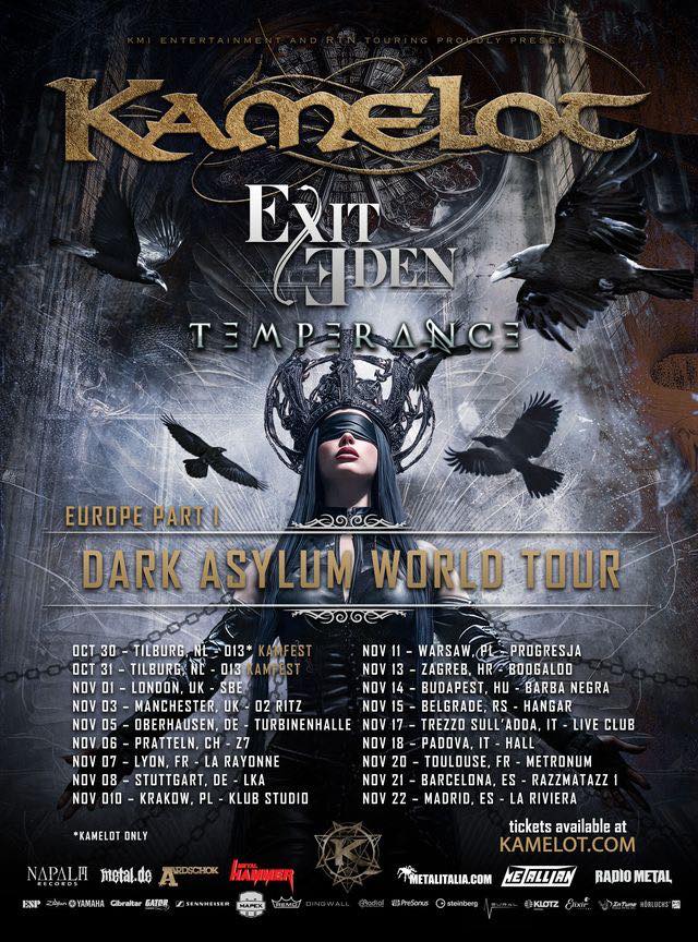 Du betrachtest gerade KAMELOT – Kündigen „Dark Asylum World Tour“ Europe Part I & Kamfest an
