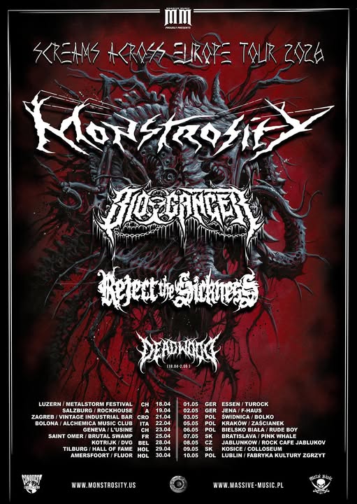 Du betrachtest gerade MONSTROSITY –  „Screams Across Europe“ Tour 2026 im Frühling