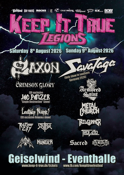 Du betrachtest gerade KEEP IT TRUE LEGIONS Festival – Billing ist komplett: SAXON, SAVATAGE, CRIMSON GLORY …