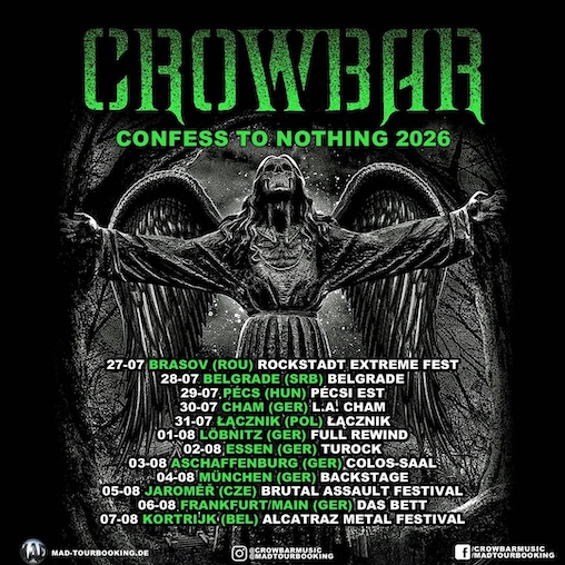 Mehr über den Artikel erfahren CROWBAR – “Confess To Nothing“ Europe Tour 2026 im Sommer