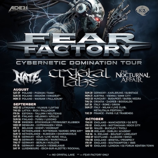 Du betrachtest gerade FEAR FACTORY – “Cybernetic Domination“ Tour mit HATE, CRYSTAL LAKE u.a.