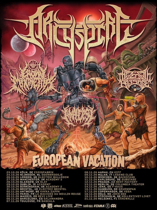 Du betrachtest gerade ARCHSPIRE – “European Vacation“ Tour  mit CROWN MAGNETAR, THE ZENITH PASSAGE & ANALEPSY