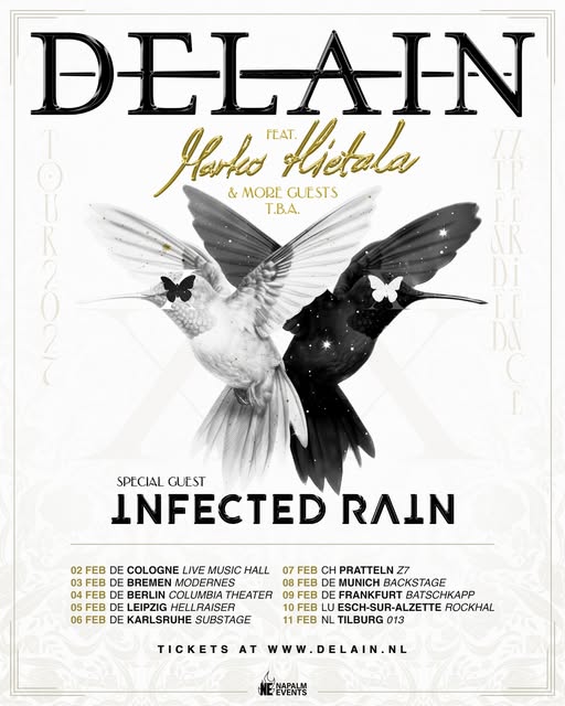 Mehr über den Artikel erfahren DELAIN ft. Marko Hietala – Tourtermine 2027 (mit INFECTED RAIN)