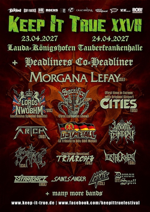 Du betrachtest gerade KEEP IT TRUE – Erste Bands für 2027: MORGANA LEFAY, SACRIFICE, TRIARCH
