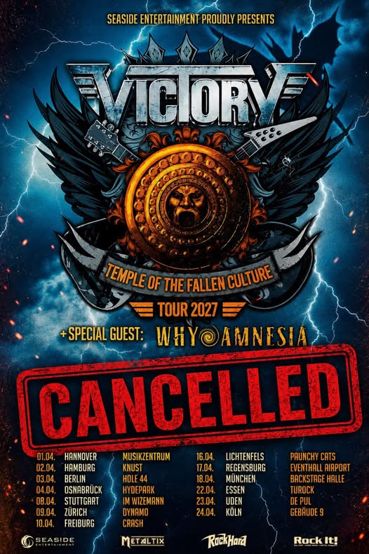 Mehr über den Artikel erfahren VICTORY –  “Temple Of The Fallen Culture“ Retro-Tour abgesagt